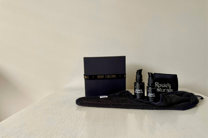 Christmas Edition van Rosie's Naturals Discovery Kit, natuurlijke skincare in een feestelijke verpakking