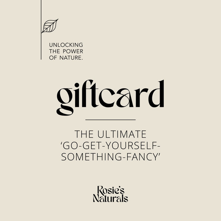 Rosie's Naturals giftcard productafbeelding, digitale tegoedbon voor natuurlijke skincare